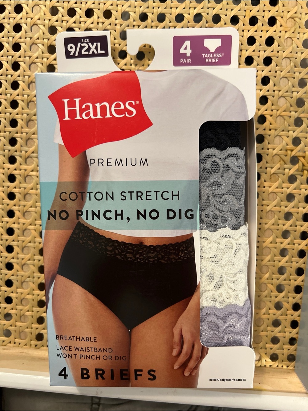 Hanes Premium Cotton Stretch Briefs –  (4 Pack)